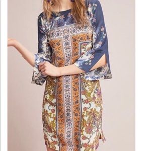 Maeve by Anthropologie Barcelona Silk Shift Dress